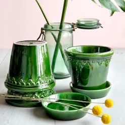 Bergs Potter Københavner pot geglazuurd Ø18 cm, Groen< Bloempotten