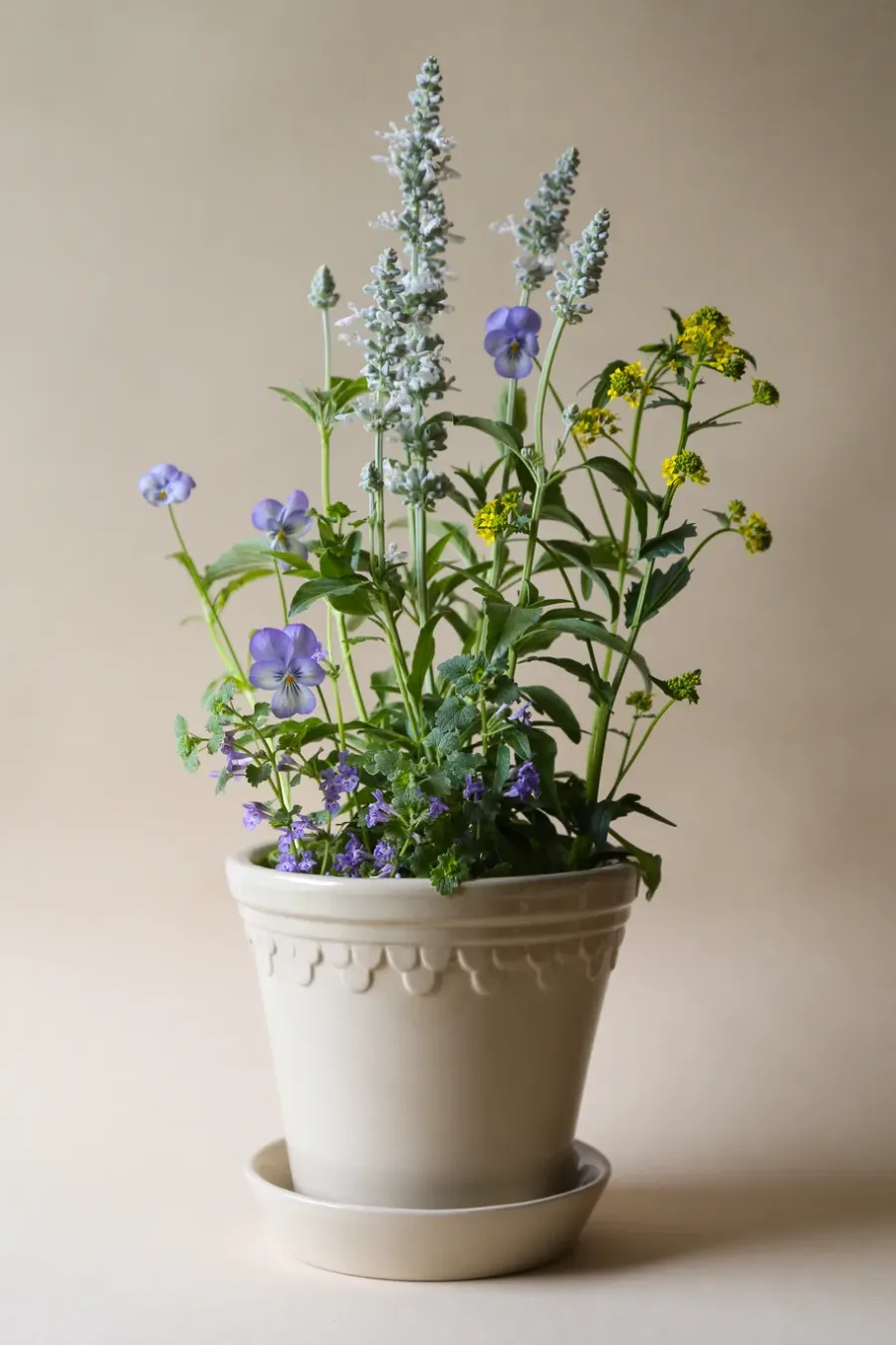 Bergs Potter Københavner pot geglazuurd Ø18 cm, Sand Stone< Bloempotten