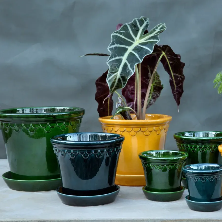 Bergs Potter Københavner pot geglazuurd Ø25 cm, Groen< Bloempotten