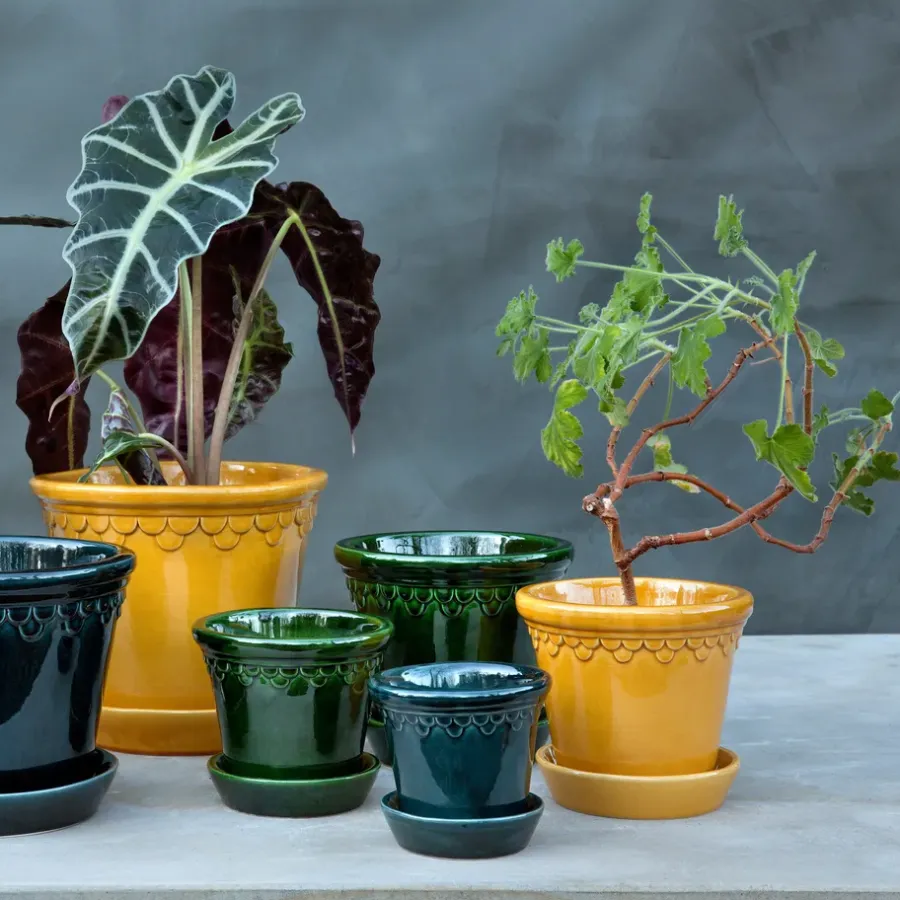 Bergs Potter Københavner pot geglazuurd Ø12 cm, Groen< Bloempotten