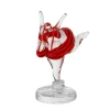 Kosta Boda KE Badlycka glazen sculptuur, Rood< Glaskunst