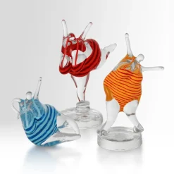 Kosta Boda KE Badlycka glazen sculptuur, Geel-rood< Glaskunst