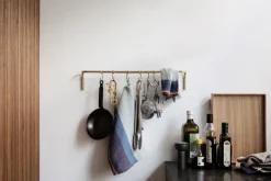 Ferm Living Kitchen keukenstang met 6 st. haken, Messing< Haken & Hangers