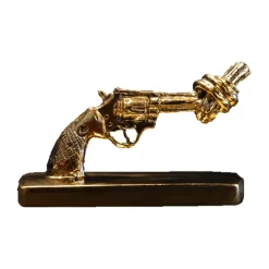 Non Violence Knotted Gun mini 7 cm, Brons< Decoratieve Accessoires
