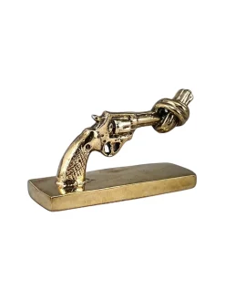Non Violence Knotted Gun mini 7 cm, Brons< Decoratieve Accessoires