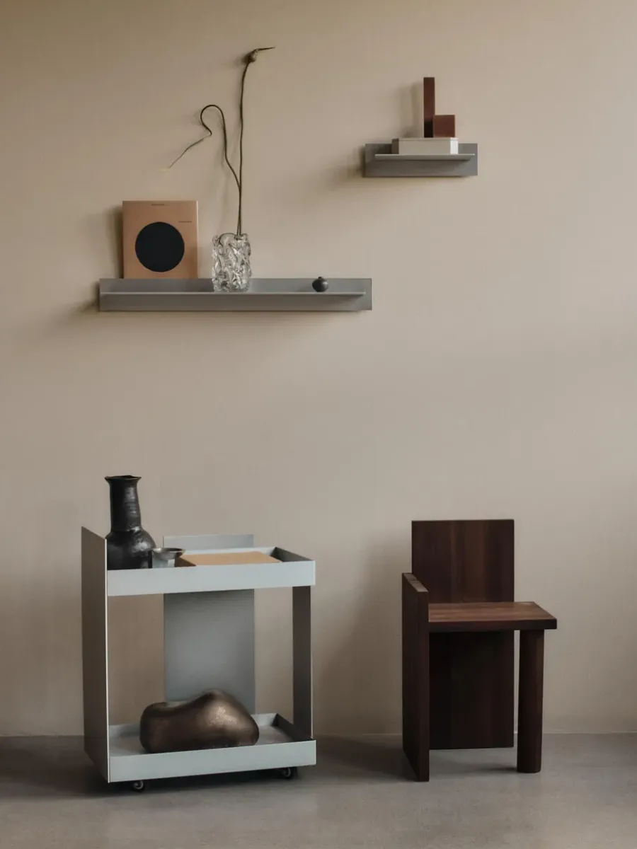 Ferm Living Lager wandplank single 85, Aluminium< Planken & Planksystemen