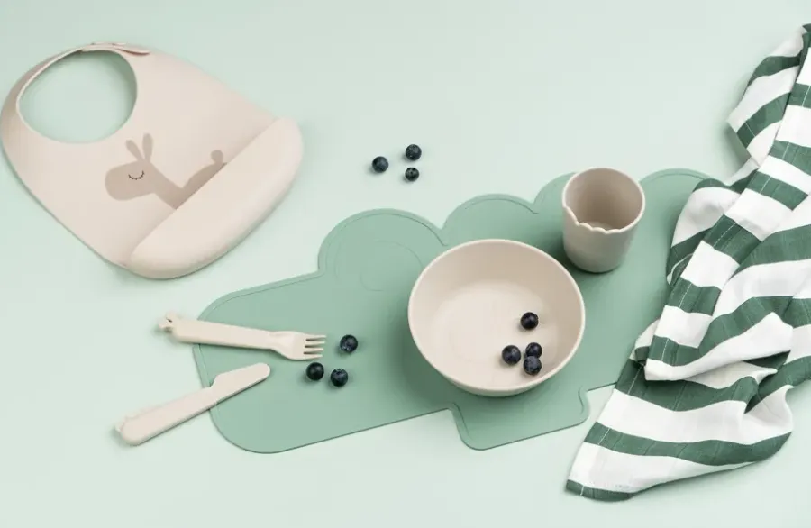 Done by deer Lalee slabbetje 2-pack, Grijs-groen< Kinderkamer Interieuraccessoires|Kinderkamer Interieuraccessoires