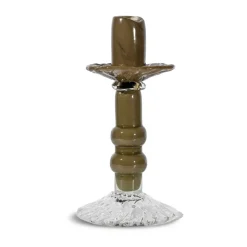 Byon Lara kandelaar S 22 cm, Groen-clear< Kaarsenhouders & Kaarsenborden