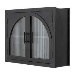 Bloomingville Lario wandkast 62x49x23 cm, Zwart dennenhout< Kasten & Vitrines