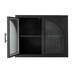 Bloomingville Lario wandkast 62x49x23 cm, Zwart dennenhout< Kasten & Vitrines