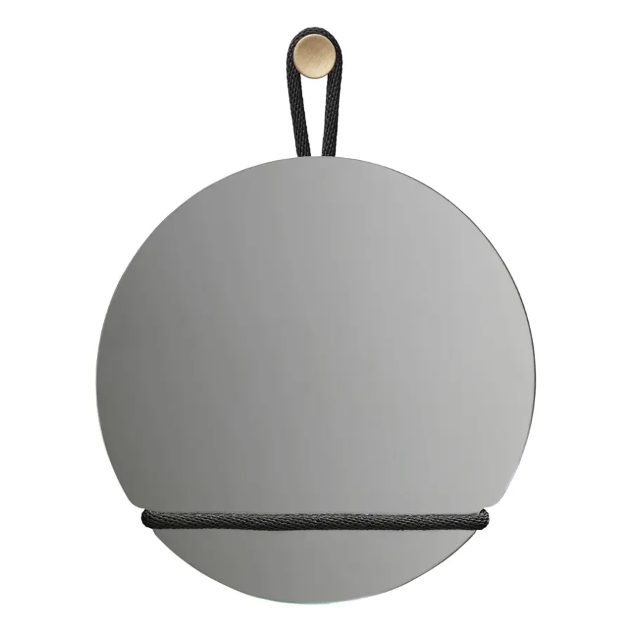 Design House Stockholm Lasso spiegel rond, Helder-zwart< Ronde Spiegels|Wandspiegels