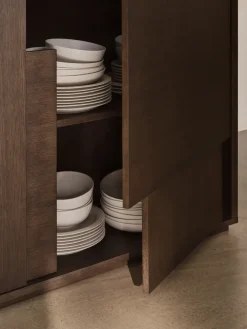 Design House Stockholm Layer dressoir, Donker eiken, 120x110, met poten< Ladekasten & Dressoirs
