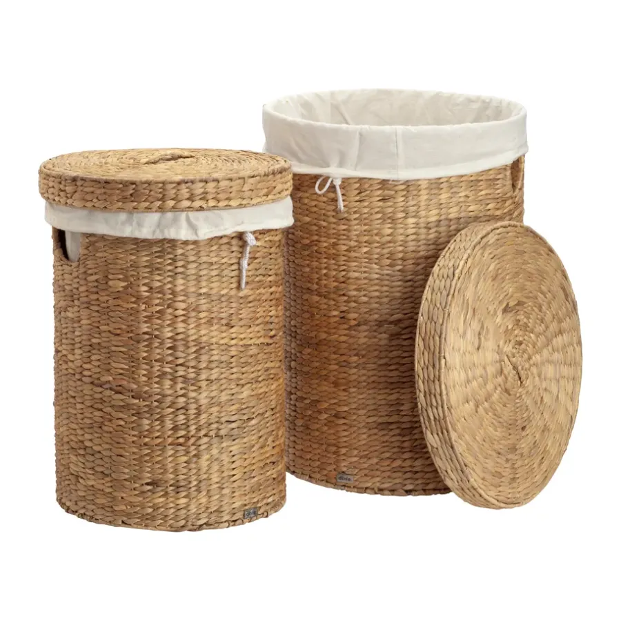 Dixie Lily wasmand rond 2 delen, Natural< Opbergmanden
