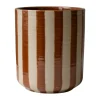 DBKD Line pot Ø14x16 cm, Stripe nougat< Bloempotten