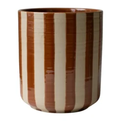 DBKD Line pot Ø14x16 cm, Stripe nougat< Bloempotten