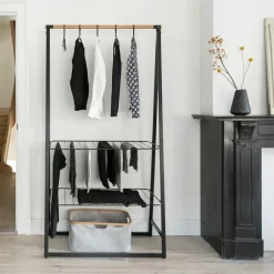 Brabantia Linn kledingrek large, Zwart< Kapstokken & Hangrekken