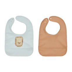 OYOY Lobo Lion slabbetje 2-delig, Caramel-ice Blue< Kinderkamer Interieuraccessoires|Kinderkamer Interieuraccessoires