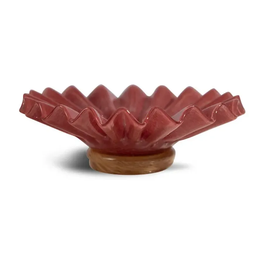 Byon Lori schaal M Ø18 cm, Bordeaux-beige< Decoratieve Schalen