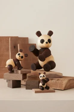 Spring Copenhagen Lotus panda decoratie 25 cm, Esdoorn< Houten Beelden