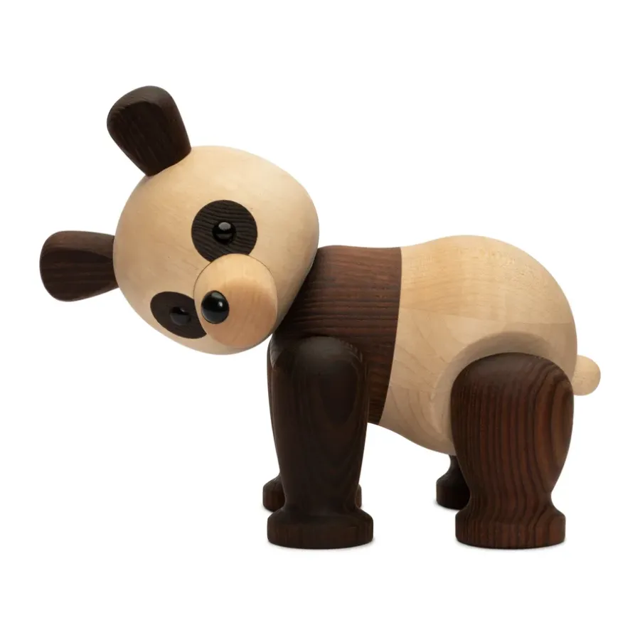 Spring Copenhagen Lotus panda decoratie 25 cm, Esdoorn< Houten Beelden