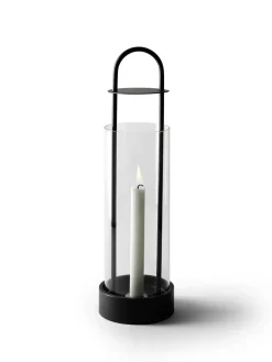 Design House Stockholm Lotus windlicht, zwart< Kaarsenhouders & Kaarsenborden
