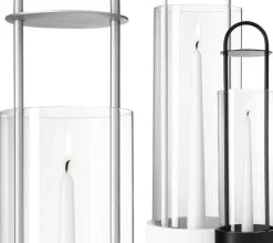 Design House Stockholm Lotus windlicht, zwart< Kaarsenhouders & Kaarsenborden