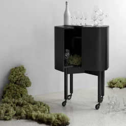 Northern Loud serveertrolley op wielen, Zwart< Kasten & Vitrines