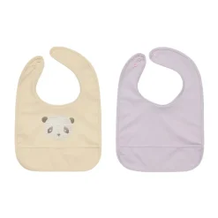 OYOY Lun Lun panda slabbetje 2-delig, Vanilla-lavender< Kinderkamer Interieuraccessoires|Kinderkamer Interieuraccessoires