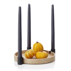 Applicata Luna kaarsenhouder, eiken - zwart< Adventskandelaars & -Kaarsen