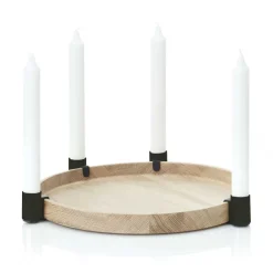 Applicata Luna maxi kaarsenhouder, Eiken-zwart< Adventskandelaars & -Kaarsen