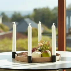 Applicata Luna maxi kaarsenhouder, Eiken-zwart< Adventskandelaars & -Kaarsen