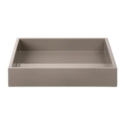 Mojoo Lux gelakt decoratief dienblad 19x19x3,5 cm, Warm grey< Decoratieve Accessoires|Decoratieve Dienbladen