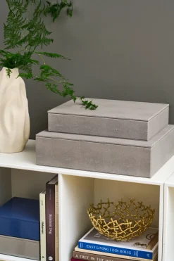 Mojoo Lux gelakte opbergdoos 19x19x7 cm, Ultramarin< Dozen & Boxen