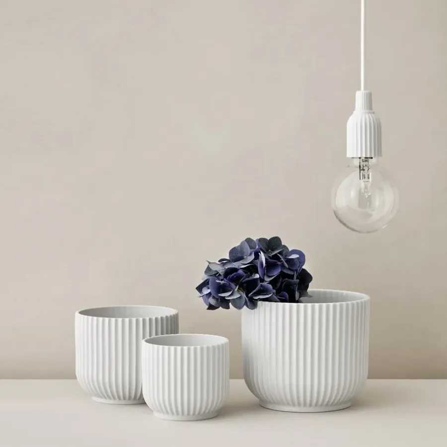 Lyngby Porcelæn Lyngby bloempot wit, Ø18,9 cm< Bloempotten