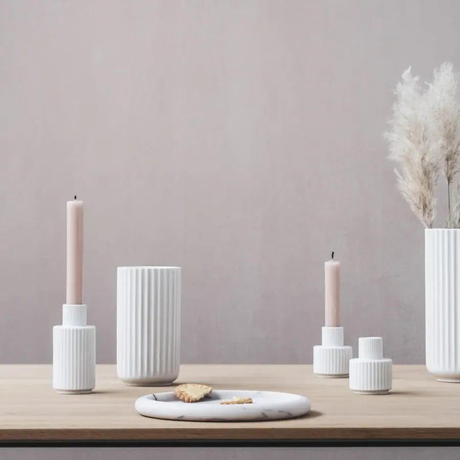 Lyngby Porcelæn Lyngby kandelaar wit, 7 cm.< Kandelaars