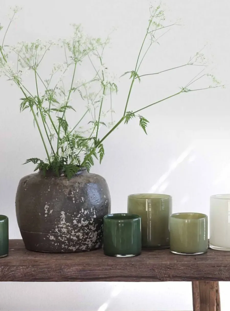Tell Me More Lyric theelichthouder S, Olijfgroen< Kaarsenhouders & Kaarsenborden