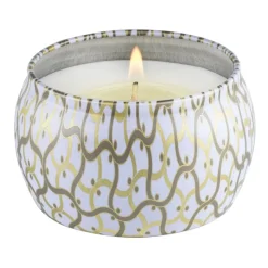 Voluspa Maison Blanc Mini Tin geurkaars 25 uur, Suede Blanc< Geurkaarsen & Aroma Diffusers