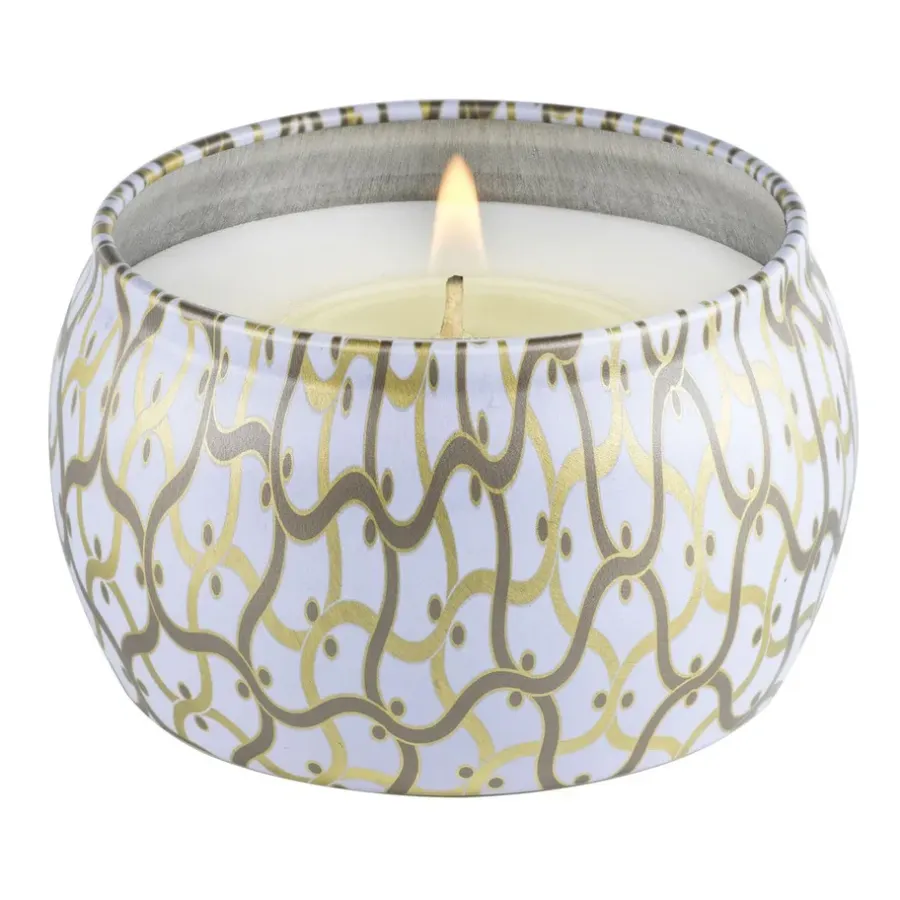 Voluspa Maison Blanc Mini Tin geurkaars 25 uur, Suede Blanc< Geurkaarsen & Aroma Diffusers
