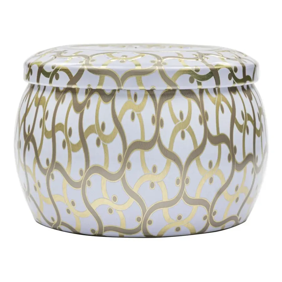 Voluspa Maison Blanc Mini Tin geurkaars 25 uur, Suede Blanc< Geurkaarsen & Aroma Diffusers