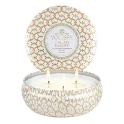 Voluspa Maison Blanc 3-wick Tin geurkaars 40 uur, Italian Bellini< Geurkaarsen & Aroma Diffusers