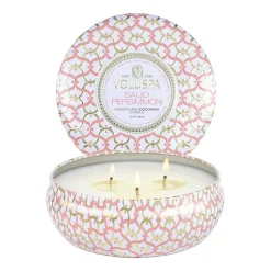 Voluspa Maison Blanc 3-wick Tin geurkaars 40 uur, Saijo Persimmon< Geurkaarsen & Aroma Diffusers
