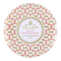 Voluspa Maison Blanc 3-wick Tin geurkaars 40 uur, Saijo Persimmon< Geurkaarsen & Aroma Diffusers