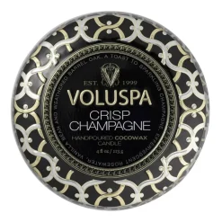 Voluspa Maison Noir Mini Tin geurkaars 25 uur, Crisp Champagne< Geurkaarsen & Aroma Diffusers