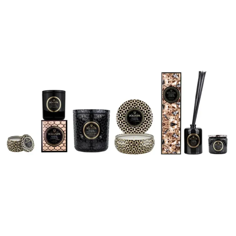 Voluspa Maison Noir 3-wick Tin geurkaars 40 uur, Ambre Lumiere< Geurkaarsen & Aroma Diffusers