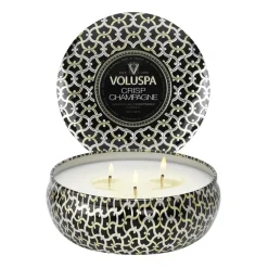Voluspa Maison Noir 3-wick Tin geurkaars 40 uur, Crisp Champagne< Geurkaarsen & Aroma Diffusers