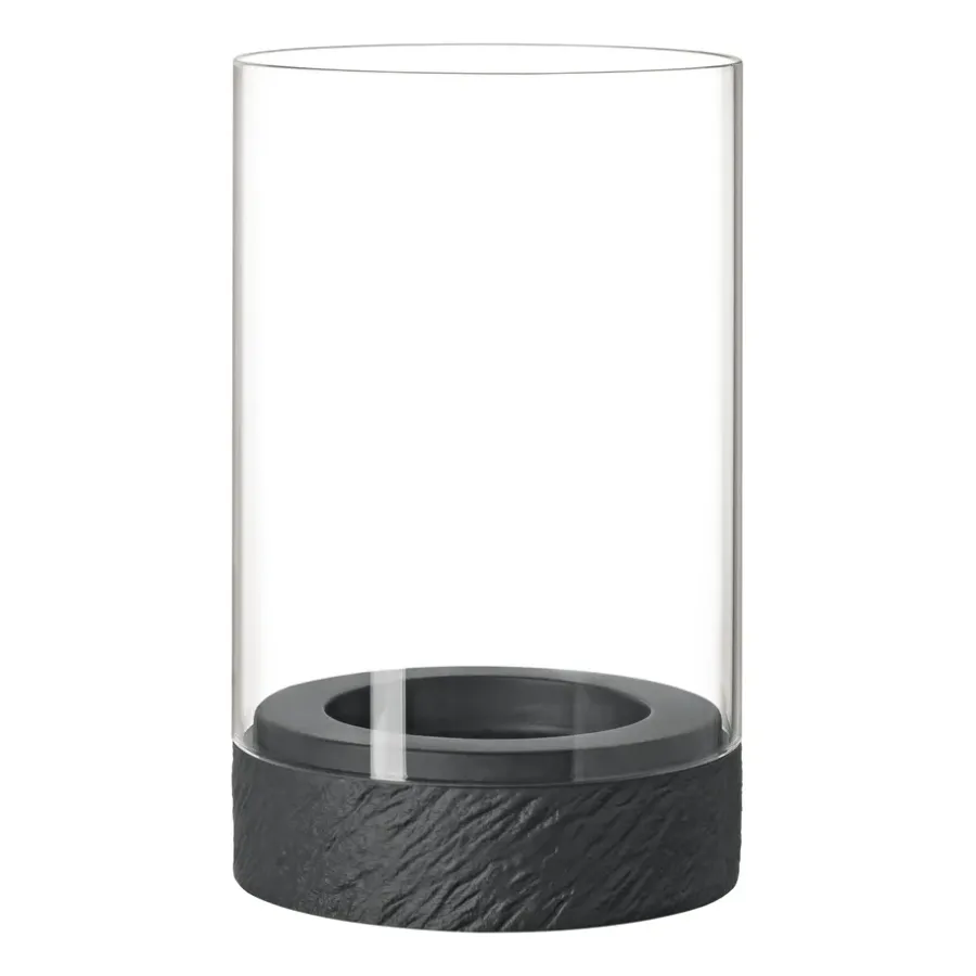 Villeroy & Boch Manufacture Rock Home Hurricane waxinelichtjeshouder M, Zwart< Kaarsenhouders & Kaarsenborden