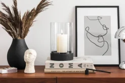 Villeroy & Boch Manufacture Rock Home Hurricane waxinelichtjeshouder M, Zwart< Kaarsenhouders & Kaarsenborden