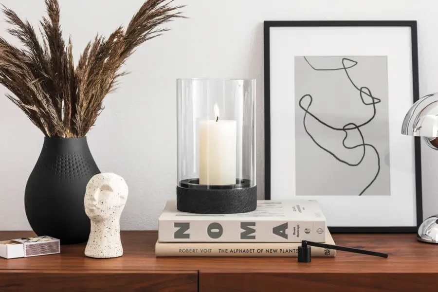Villeroy & Boch Manufacture Rock Home Hurricane waxinelichtjeshouder M, Zwart< Kaarsenhouders & Kaarsenborden