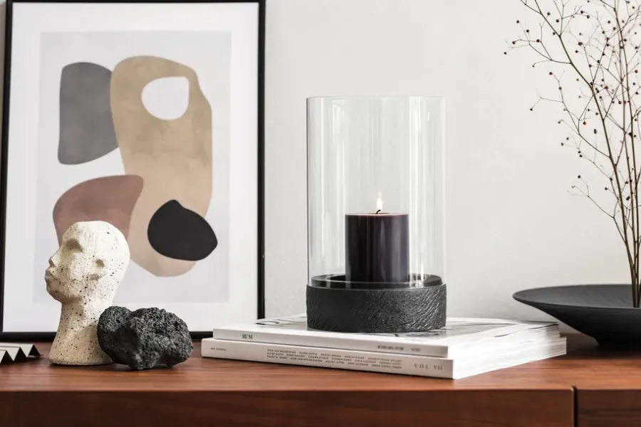Villeroy & Boch Manufacture Rock Home Hurricane waxinelichtjeshouder L, Zwart< Kaarsenhouders & Kaarsenborden