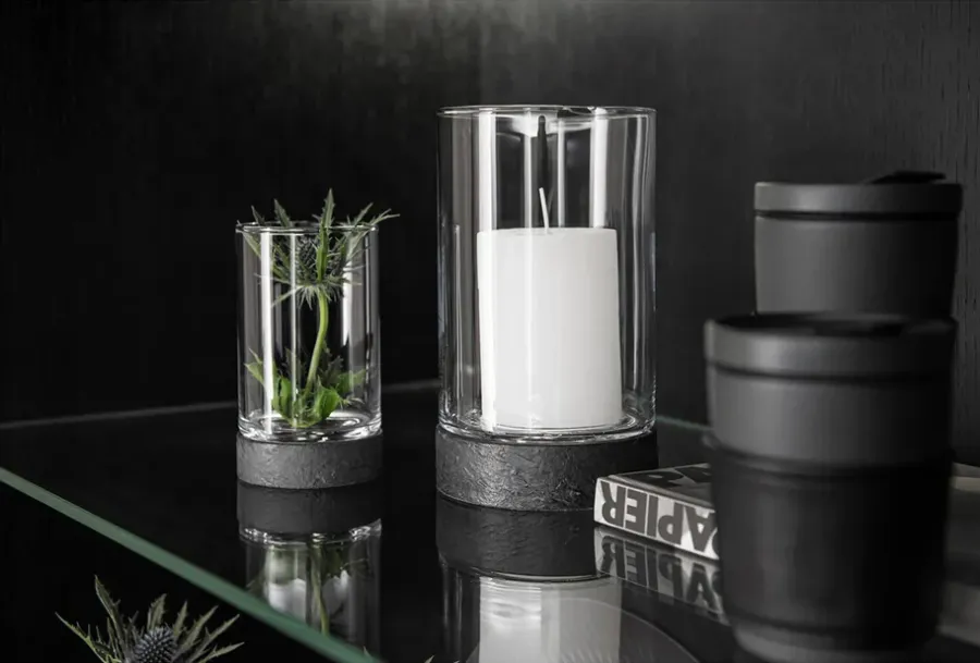 Villeroy & Boch Manufacture Rock Home Hurricane waxinelichtjeshouder L, Zwart< Kaarsenhouders & Kaarsenborden